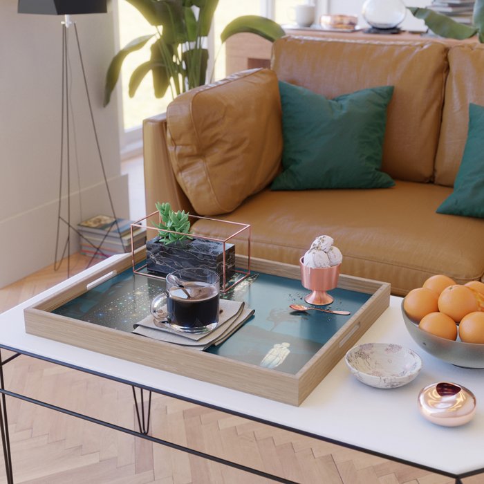 'Confirmation of Love,' Magical Realism Portrait Painting by BolesÅaw Biegas Serving Tray Gallery Image 2