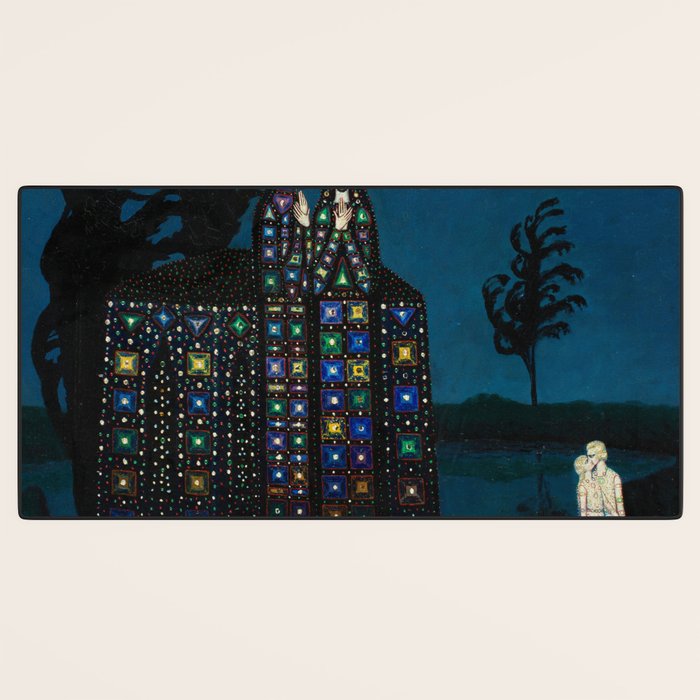 'Confirmation of Love,' Magical Realism Portrait Painting by BolesÅaw Biegas Desk Mat Gallery Image 3