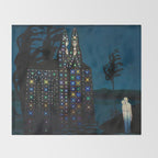 'Confirmation of Love,' Magical Realism Portrait Painting by BolesÅaw Biegas Throw Blanket Gallery Image 2