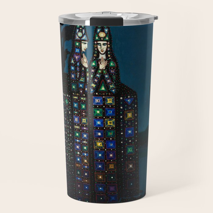 'Confirmation of Love,' Magical Realism Portrait Painting by BolesÅaw Biegas Travel Mug Gallery Image 1