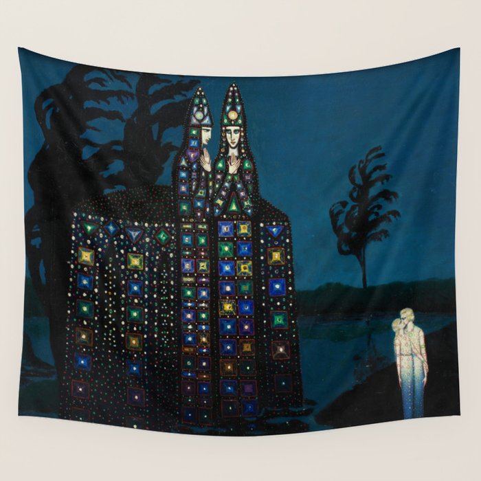 'Confirmation of Love,' Magical Realism Portrait Painting by BolesÅaw Biegas Wall Tapestry Gallery Image 1