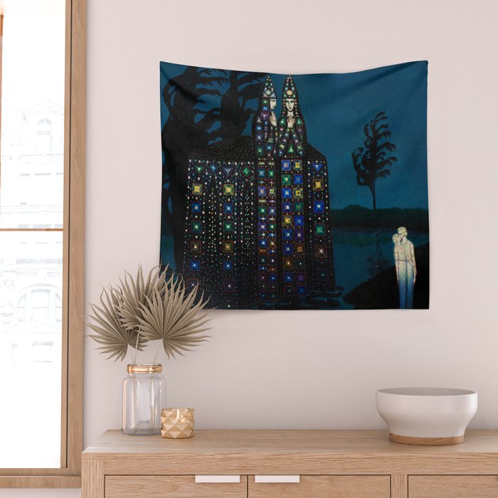 'Confirmation of Love,' Magical Realism Portrait Painting by BolesÅaw Biegas Wall Tapestry Gallery Image 2