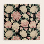 Chic Peonies on Black Wood Wall Art Gallery Image 1