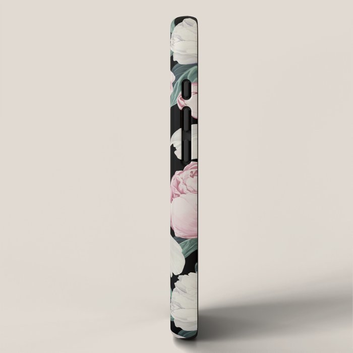 Chic Peonies on Black iPhone Case Gallery Image 2
