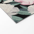 Chic Peonies on Black Welcome Mat Gallery Image 2