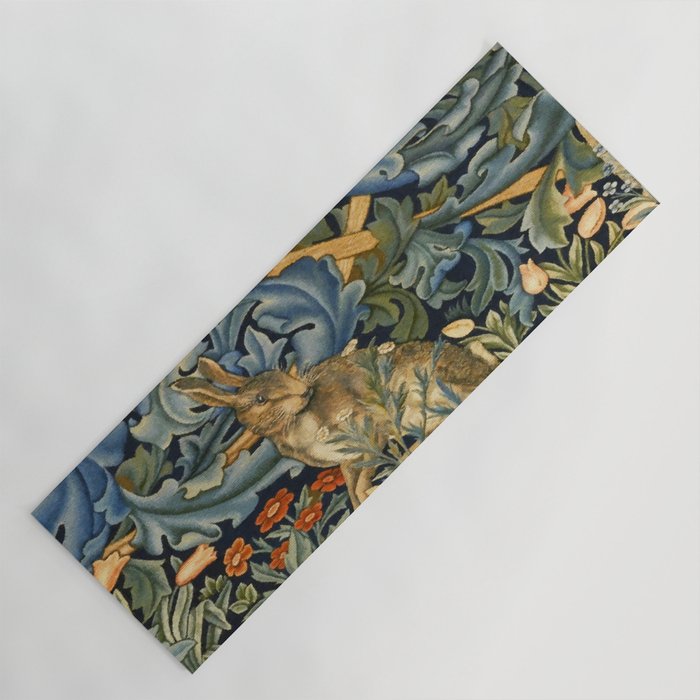 William Morris Forest Rabbit , Morris Floral Yoga Mat Gallery Image 1