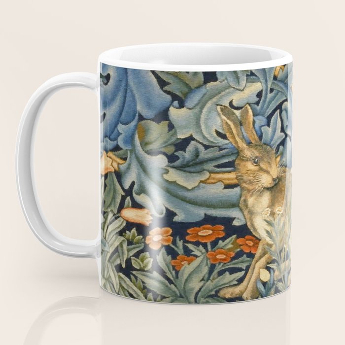 William Morris Forest Rabbit , Morris Floral Coffee Mug Gallery Image 3