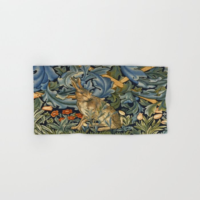 William Morris Forest Rabbit , Morris Floral Bath Towel Gallery Image 1