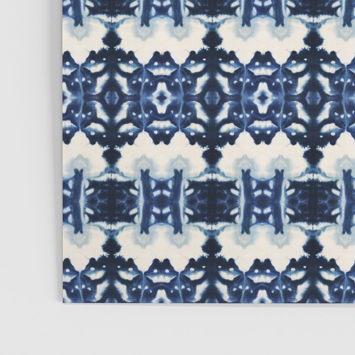 Ornate Blue and White Shibori Poster Gallery Image 3