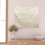 beach photography - minimal surfers and ocean print Wall Tapestry Gallery Image 2
