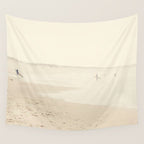 beach photography - minimal surfers and ocean print Wall Tapestry Gallery Image 4