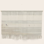 beach photography - minimal surfers and ocean print Wall Hanging Gallery Image 1