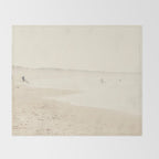 beach photography - minimal surfers and ocean print Throw Blanket Gallery Image 2