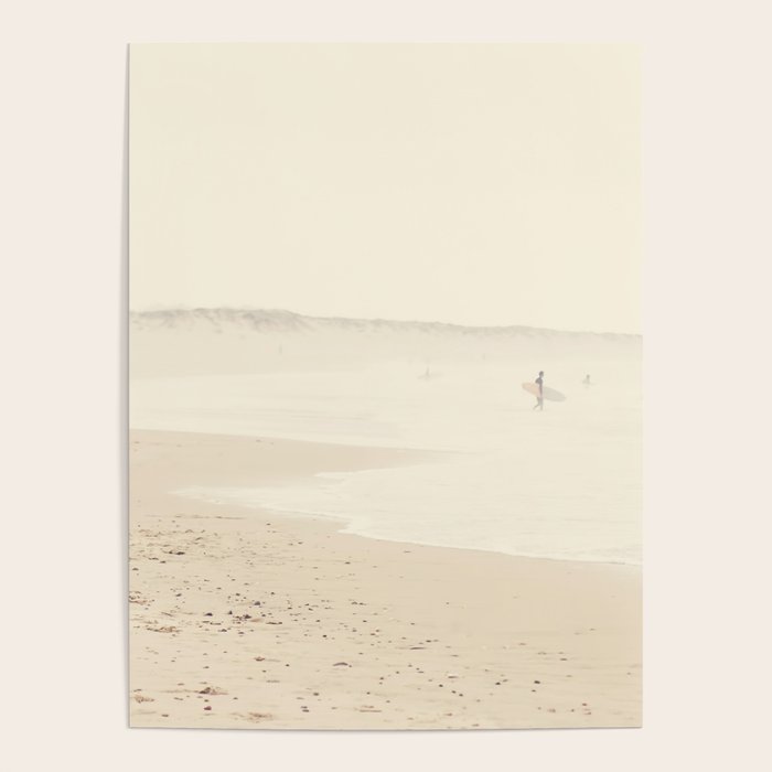 beach photography - minimal surfers and ocean print Poster Gallery Image 1
