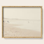 beach photography - minimal surfers and ocean print Serving Tray Gallery Image 1