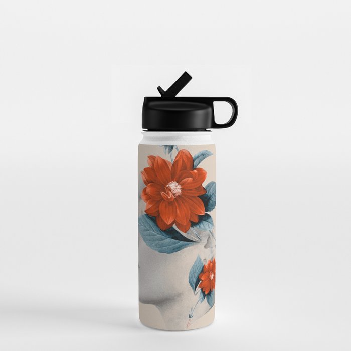 Minimal Collage Floral Portrait Water Bottle Gallery Image 1