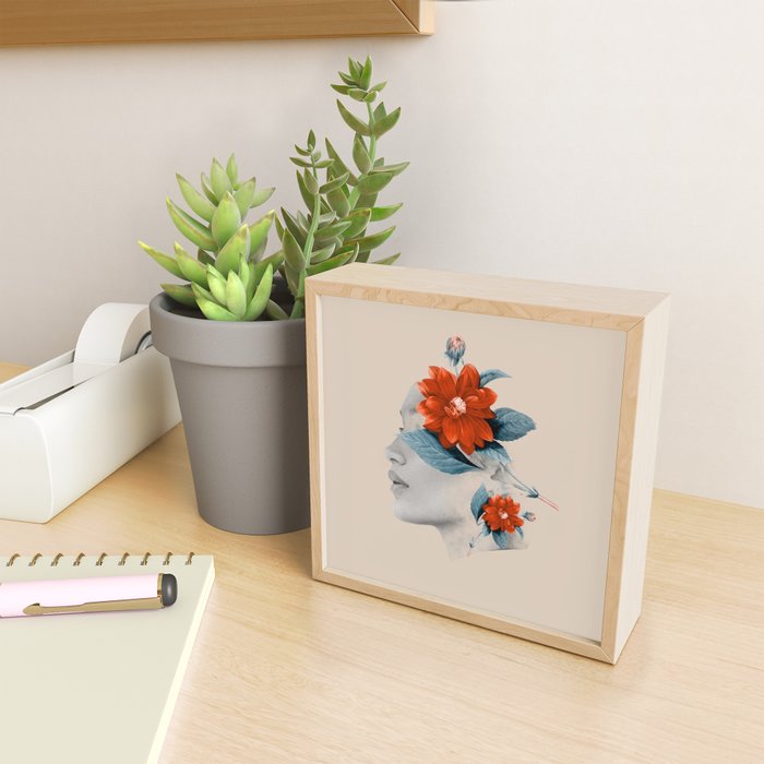 Minimal Collage Floral Portrait Mini Art Print Gallery Image 2