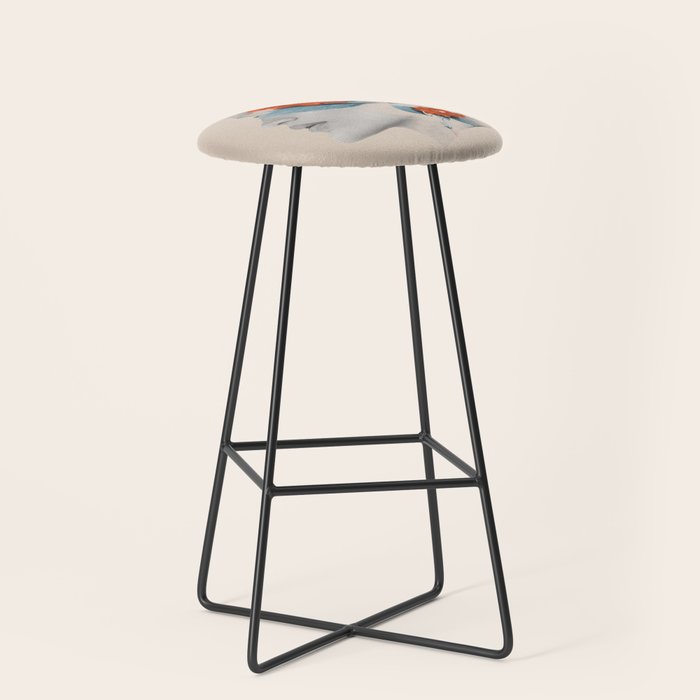 Minimal Collage Floral Portrait Stool Gallery Image 1