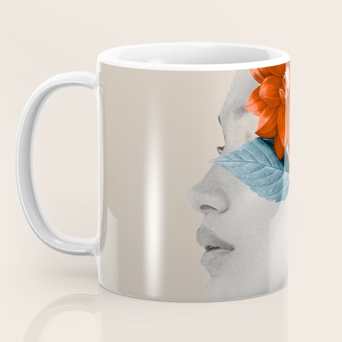 Minimal Collage Floral Portrait Coffee Mug Gallery Image 3