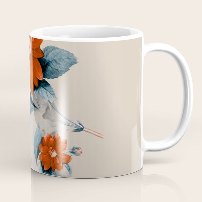 Minimal Collage Floral Portrait Coffee Mug Gallery Image 1