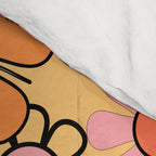 Groovy Retro Garden Floral Pattern 60s 70s Flowers Pink Orange and Yellow Comforter Gallery Image 4