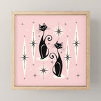 Mid Century Meow Retro Atomic Cats ©studioxtine Mini Art Print Gallery Image 1