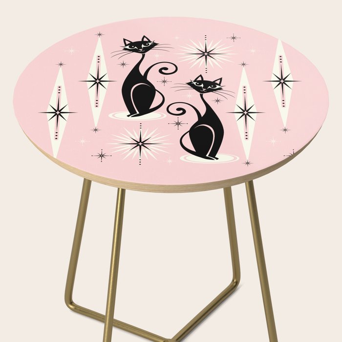 Mid Century Meow Retro Atomic Cats ©studioxtine Side Table Gallery Image 2