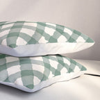 Hand Painted Dark Green Festive Gingham Theme Pillow Sham Gallery Image 3