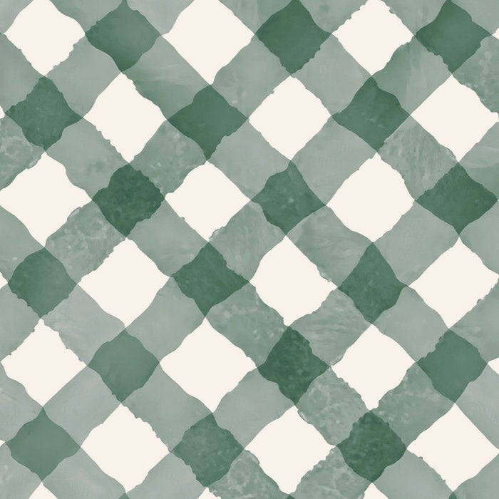 Hand Painted Dark Green Festive Gingham Theme Coffee Mug Gallery Image 2