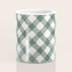 Hand Painted Dark Green Festive Gingham Theme Coffee Mug Gallery Image 4