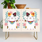 Japanese Lucky Cat with Cherry Blossoms Credenza Gallery Image 1