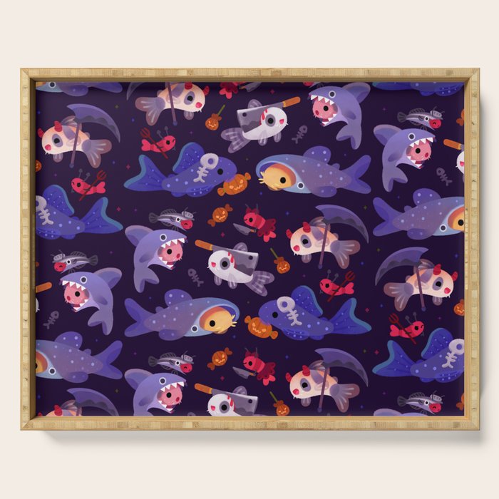Spooky Cory cats Serving Tray Gallery Image 1