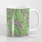 Crocodiles (Textured Green and Pink) Coffee Mug Gallery Image 1