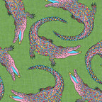 Crocodiles (Textured Green and Pink) Coffee Mug Gallery Image 2
