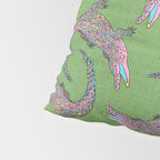 Crocodiles (Textured Green and Pink) Pillow Sham Gallery Image 4