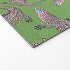 Crocodiles (Textured Green and Pink) Welcome Mat Gallery Image 2