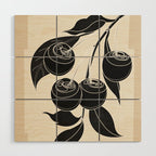 Minimalist Cherry Fruit Line Art 1 Wood Wall Art Gallery Image 1