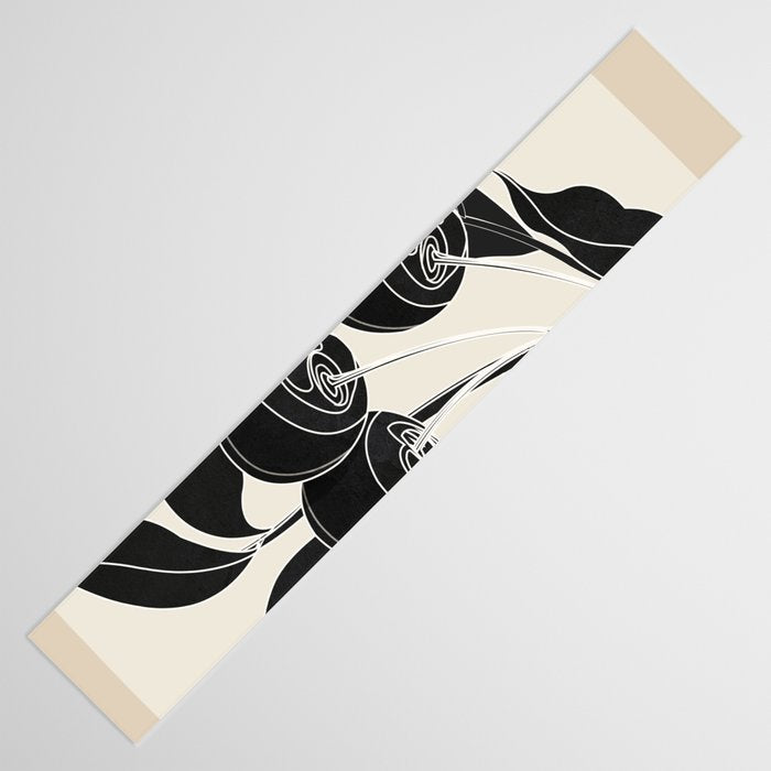 Minimalist Cherry Fruit Line Art 1 Table Runner Gallery Image 3
