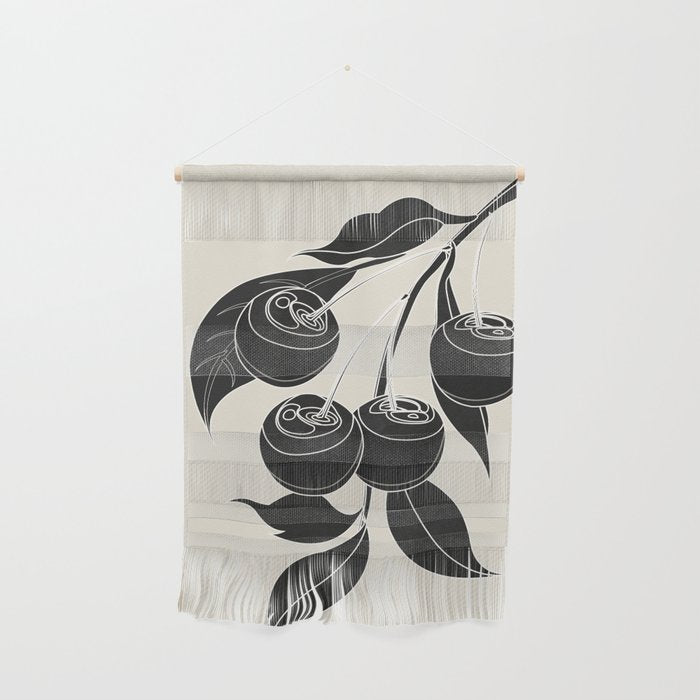 Minimalist Cherry Fruit Line Art 1 Wall Hanging Gallery Image 1