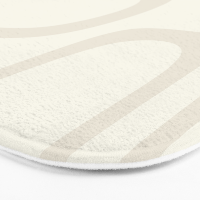 Fine Loops Mid-Century Modern Abstract Mushroom Beige and Cream Bath Mat Gallery Image 3