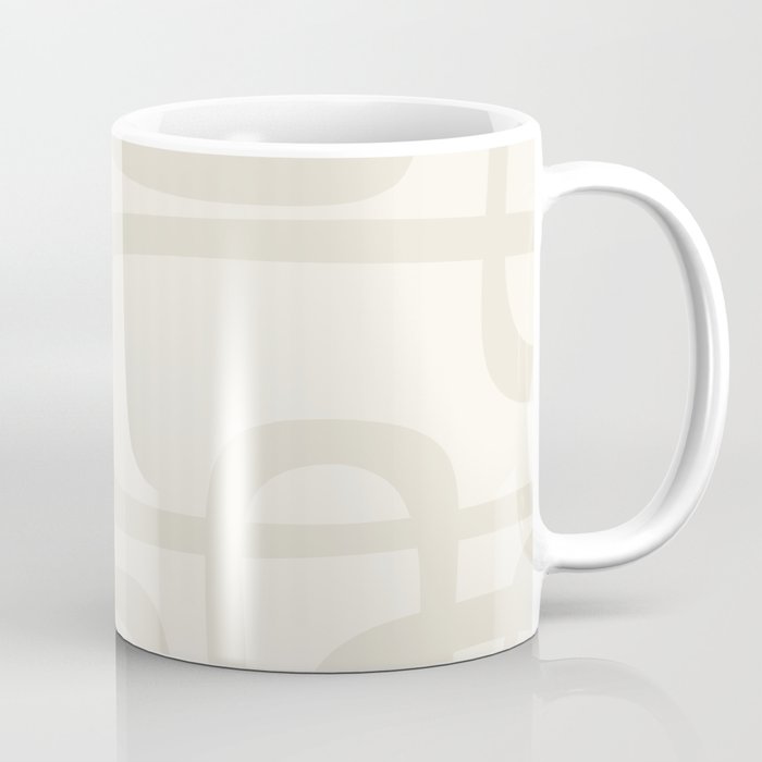 Fine Loops Mid-Century Modern Abstract Mushroom Beige and Cream Coffee Mug Gallery Image 1