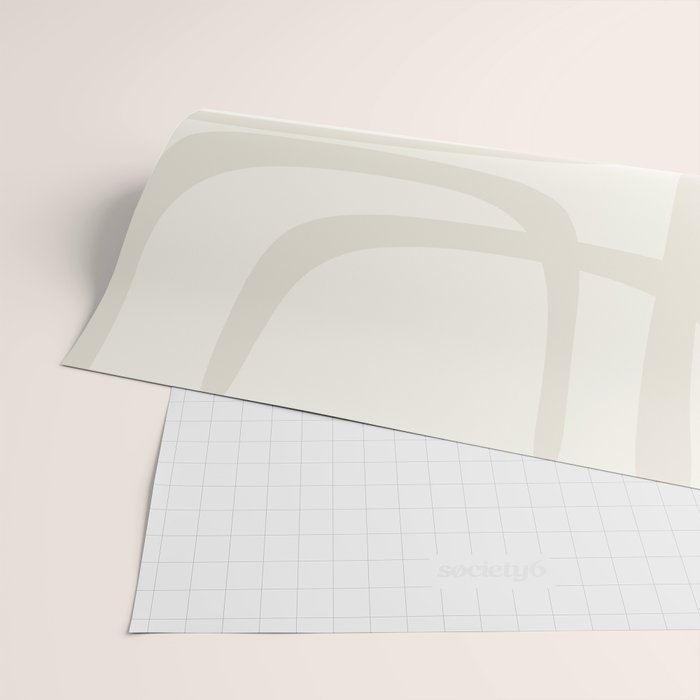 Fine Loops Mid-Century Modern Abstract Mushroom Beige and Cream Wrapping Paper Gallery Image 2