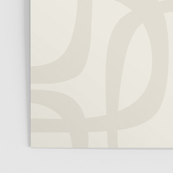 Fine Loops Mid-Century Modern Abstract Mushroom Beige and Cream Poster Gallery Image 3