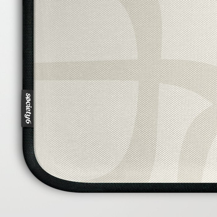 Fine Loops Mid-Century Modern Abstract Mushroom Beige and Cream Laptop Sleeve Gallery Image 3