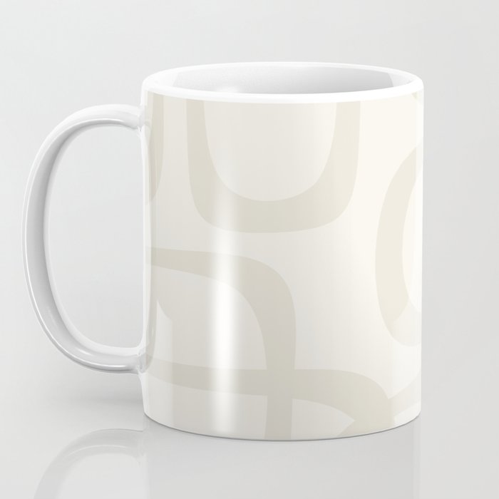 Fine Loops Mid-Century Modern Abstract Mushroom Beige and Cream Coffee Mug Gallery Image 3