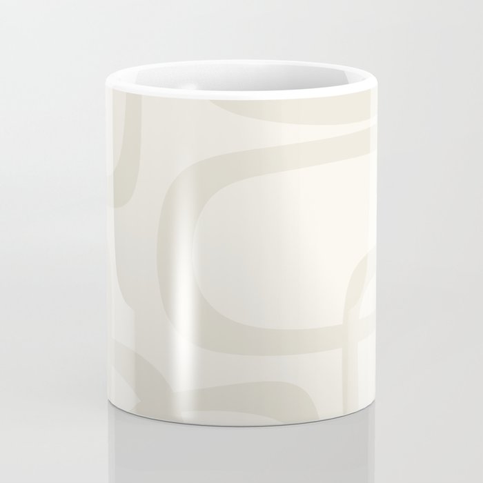 Fine Loops Mid-Century Modern Abstract Mushroom Beige and Cream Coffee Mug Gallery Image 4