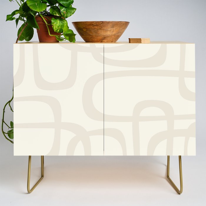 Fine Loops Mid-Century Modern Abstract Mushroom Beige and Cream Credenza Gallery Image 1