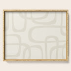 Fine Loops Mid-Century Modern Abstract Mushroom Beige and Cream Serving Tray Gallery Image 1