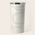 Fine Loops Mid-Century Modern Abstract Mushroom Beige and Cream Travel Mug Gallery Image 1