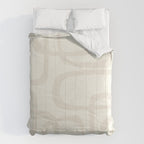 Fine Loops Mid-Century Modern Abstract Mushroom Beige and Cream Comforter Gallery Image 6